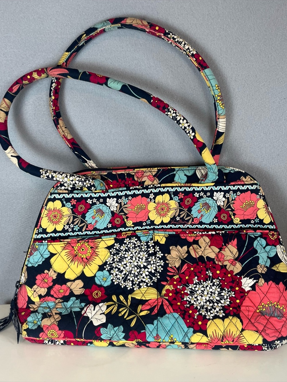 Vera Bradley Eloise Quilted Shoulder Bag Happy Snails Floral Retired Cottagecore